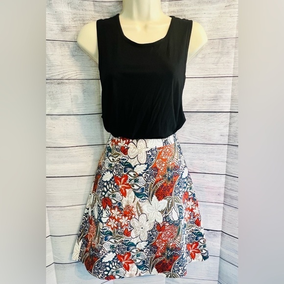 MARGARET M Deandra Blue and Orange Paisley A-Line Pull-on Skirt - Picture 1 of 4